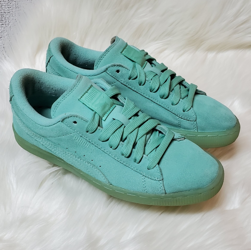 Women's Classic Teal Suede Puma Sneakers